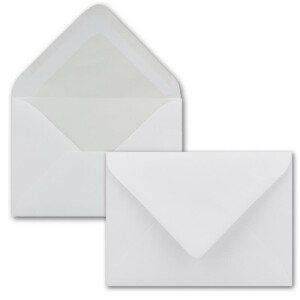 25 DIN B6 Briefumschläge mit Seidenfutter weiß 12,5 x 17,6 cm  80 g/m² Nassklebung Post-Umschläge ohne Fenster  ideal für Weihnachten Grußkarten Einladungen von Ihrem Glüxx-Agent
