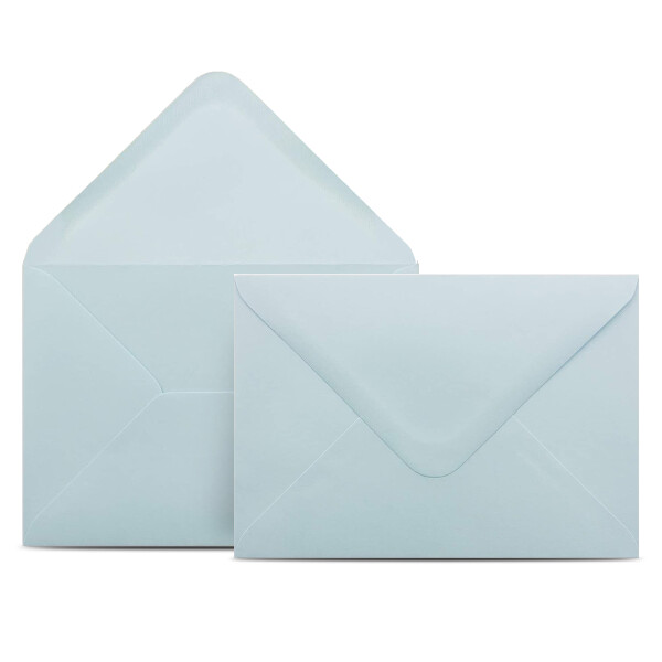 400 Briefumschläge DIN C6 Hellblau Blau - 11,4 x 16,2 cm - Kuverts mit 100 g/m² Nassklebung spitze Klappe - Umschläge ohne Fenster - Colours-4-you