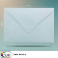 400 Briefumschläge DIN C6 Hellblau Blau - 11,4 x 16,2 cm - Kuverts mit 100 g/m² Nassklebung spitze Klappe - Umschläge ohne Fenster - Colours-4-you