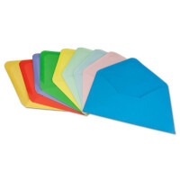 50 DIN C6 Briefumschläge UmschlagPakete Farbenmix 11,4 x 16,2 cm - 100 g/m² Nassklebung spitze Klappe - aus der Serie Colours-4-you - Glüxx-Agent