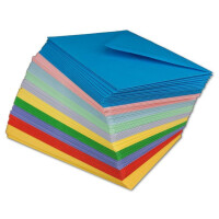 150 DIN C6 Briefumschläge UmschlagPakete Farbenmix 11,4 x 16,2 cm - 100 g/m² Nassklebung spitze Klappe - aus der Serie Colours-4-you - Glüxx-Agent