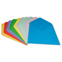50 Quadratisch Briefumschläge UmschlagPakete Farbenmix 15,5 x 15,5 cm - 100 g/m² Nassklebung spitze Klappe - Serie Colours-4-you - Glüxx-Agent