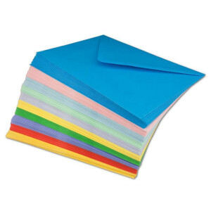 100 DIN C5 Briefumschläge UmschlagPakete Farbenmix 16,2 x 22,9 cm - 100 g/m² Nassklebung spitze Klappe - aus der Serie Colours-4-you - Glüxx-Agent