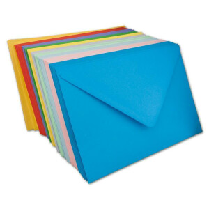 100 DIN C5 Briefumschläge UmschlagPakete Farbenmix 16,2 x 22,9 cm - 100 g/m² Nassklebung spitze Klappe - aus der Serie Colours-4-you - Glüxx-Agent