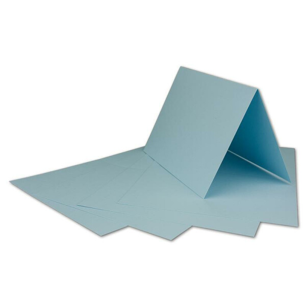 50 DIN A6 Faltkarten Hellblau - Karten zum selbstgestalten 14,8 x 21 cm - Klappkarten mit 160 g/m² - Colours-4-you von Glüxx Agent