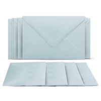 50 Klappkarten mit Umschlägen Set Hellblau - DIN A6 Blanko Doppelkarten 14,8 x 21 cm (160 g/m²) - DIN C6 Umschlag 11,4 x 16,2 cm (100 g/m²) Nassklebung -  Grußkarten Einladungskarten Hochzeit