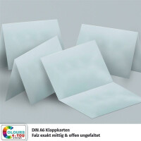 50 Klappkarten mit Umschlägen Set Hellblau - DIN A6 Blanko Doppelkarten 14,8 x 21 cm (160 g/m²) - DIN C6 Umschlag 11,4 x 16,2 cm (100 g/m²) Nassklebung -  Grußkarten Einladungskarten Hochzeit