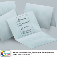 50 Klappkarten mit Umschlägen Set Hellblau - DIN A6 Blanko Doppelkarten 14,8 x 21 cm (160 g/m²) - DIN C6 Umschlag 11,4 x 16,2 cm (100 g/m²) Nassklebung -  Grußkarten Einladungskarten Hochzeit