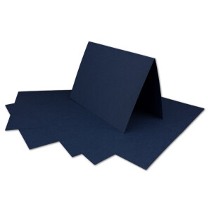 25 DIN A6 Faltkarten Dunkelblau - Karten zum Selbstgestalten 14,8 x 21 cm - Klappkarten mit 160 g/m² - Colours-4-you von Glüxx Agent