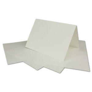 50 DIN A6 Faltkarten Creme - Karten zum selbstgestalten 14,8 x 21 cm - Klappkarten mit 160 g/m² - Colours-4-you von Glüxx Agent