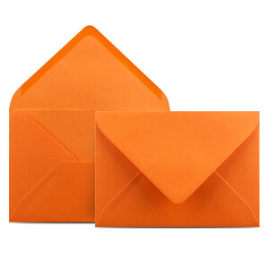25 Briefumschläge DIN C6 Orange - 11,4 x 16,2 cm - Kuverts mit 80 g/m² Nassklebung spitze Klappe - Umschläge ohne Fenster - Colours-4-you