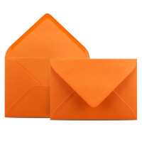 100 Briefumschläge DIN C6 Orange - 11,4 x 16,2 cm - Kuverts mit 80 g/m² Nassklebung spitze Klappe - Umschläge ohne Fenster - Colours-4-you