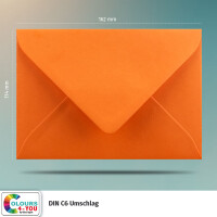 250 Briefumschläge DIN C6 Orange - 11,4 x 16,2 cm - Kuverts mit 80 g/m² Nassklebung spitze Klappe - Umschläge ohne Fenster - Colours-4-you