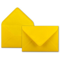 100  DIN C6 Briefumschläge Honiggelb - 11,4 x 16,2 cm - 120 g/m² Nassklebung Brief-Hüllen ohne Fenster für Einladungen  von Ihrem Glüxx-Agent