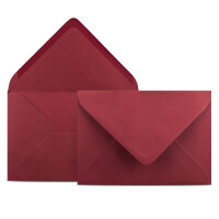 200 Briefumschläge DIN C6 Dunkelrot Rot - 11,4 x 16,2 cm - Kuverts mit 120 g/m² Nassklebung spitze Klappe - Umschläge ohne Fenster - Colours-4-you