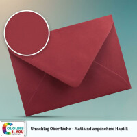 200 Briefumschläge DIN C6 Dunkelrot Rot - 11,4 x 16,2 cm - Kuverts mit 120 g/m² Nassklebung spitze Klappe - Umschläge ohne Fenster - Colours-4-you