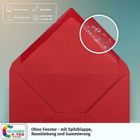 50 Briefumschläge DIN C6 Kirschrot Rot - 11,4 x 16,2 cm - Kuverts mit 80 g/m² Nassklebung spitze Klappe - Umschläge ohne Fenster - Colours-4-you