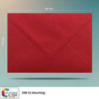 100 Briefumschläge DIN C6 Kirschrot Rot - 11,4 x 16,2 cm - Kuverts mit 80 g/m² Nassklebung spitze Klappe - Umschläge ohne Fenster - Colours-4-you