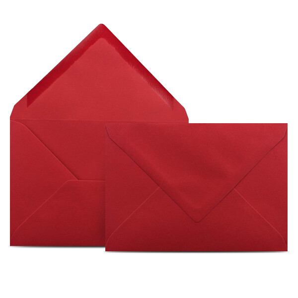 150 Briefumschläge DIN C6 Kirschrot Rot - 11,4 x 16,2 cm - Kuverts mit 80 g/m² Nassklebung spitze Klappe - Umschläge ohne Fenster - Colours-4-you