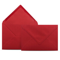 1000 Briefumschläge DIN C6 Kirschrot Rot - 11,4 x 16,2 cm - Kuverts mit 80 g/m² Nassklebung spitze Klappe - Umschläge ohne Fenster - Colours-4-you