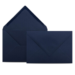 150 Briefumschläge DIN C6 Dunkelblau Blau - 11,4 x 16,2 cm - Kuverts mit 80 g/m² Nassklebung spitze Klappe - Umschläge ohne Fenster - Colours-4-you