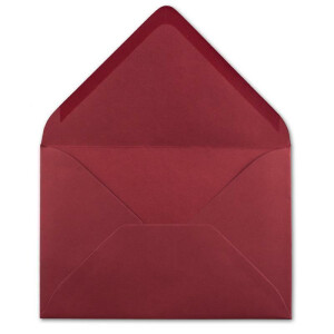 25  DIN C6 Briefumschläge Dunkelrot - 11,4 x 16,2 cm - 120 g/m² Nassklebung Brief-Hüllen ohne Fenster für Einladungen  von Ihrem Glüxx-Agent