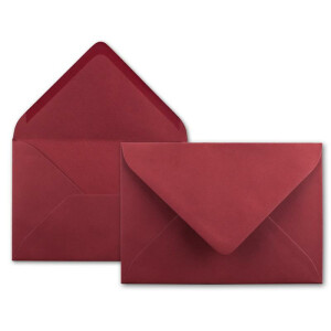 25  DIN C6 Briefumschläge Dunkelrot - 11,4 x 16,2 cm - 120 g/m² Nassklebung Brief-Hüllen ohne Fenster für Einladungen  von Ihrem Glüxx-Agent