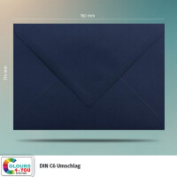 200 Briefumschläge DIN C6 Dunkelblau Blau - 11,4 x 16,2 cm - Kuverts mit 80 g/m² Nassklebung spitze Klappe - Umschläge ohne Fenster - Colours-4-you