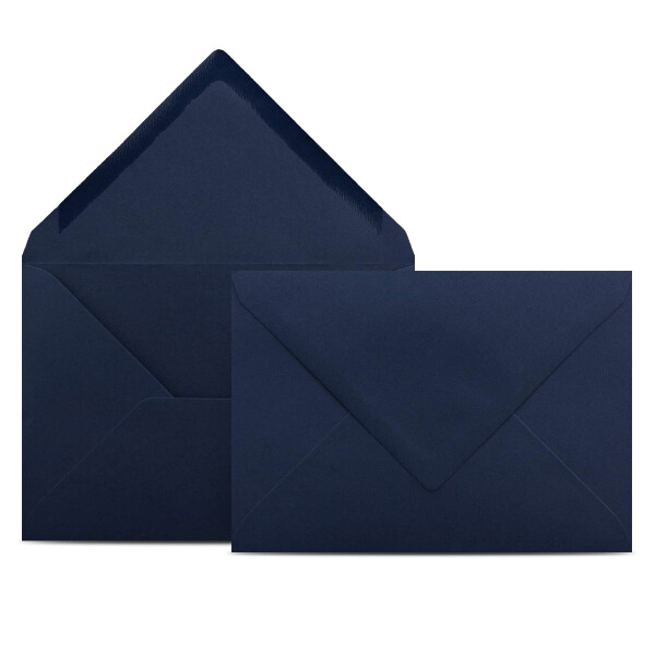 1000 Briefumschläge DIN C6 Dunkelblau Blau - 11,4 x 16,2 cm - Kuverts mit 80 g/m² Nassklebung spitze Klappe - Umschläge ohne Fenster - Colours-4-you