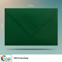 25 Briefumschläge DIN C6 Dunkelgrün Grün - 11,4 x 16,2 cm - Kuverts mit 80 g/m² Nassklebung spitze Klappe - Umschläge ohne Fenster - Colours-4-you