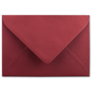 50  DIN C6 Briefumschläge Dunkelrot - 11,4 x 16,2 cm - 120 g/m² Nassklebung Brief-Hüllen ohne Fenster für Einladungen  von Ihrem Glüxx-Agent