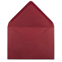 50  DIN C6 Briefumschläge Dunkelrot - 11,4 x 16,2 cm - 120 g/m² Nassklebung Brief-Hüllen ohne Fenster für Einladungen  von Ihrem Glüxx-Agent