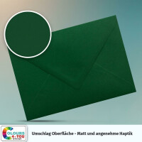 150 Briefumschläge DIN C6 Dunkelgrün Grün - 11,4 x 16,2 cm - Kuverts mit 80 g/m² Nassklebung spitze Klappe - Umschläge ohne Fenster - Colours-4-you