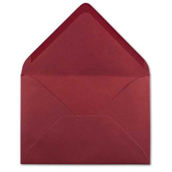 75  DIN C6 Briefumschläge Dunkelrot - 11,4 x 16,2 cm - 120 g/m² Nassklebung Brief-Hüllen ohne Fenster für Einladungen  von Ihrem Glüxx-Agent