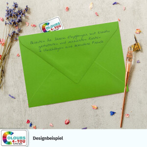 100 Briefumschläge DIN C6 Hellgrün Grün - 11,4 x 16,2 cm - Kuverts mit 80 g/m² Nassklebung spitze Klappe - Umschläge ohne Fenster - Colours-4-you
