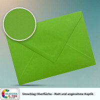 250 Briefumschläge DIN C6 Hellgrün Grün - 11,4 x 16,2 cm - Kuverts mit 80 g/m² Nassklebung spitze Klappe - Umschläge ohne Fenster - Colours-4-you