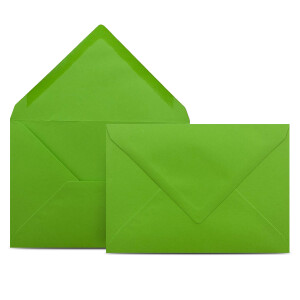 300 Briefumschläge DIN C6 Hellgrün Grün - 11,4 x 16,2 cm - Kuverts mit 80 g/m² Nassklebung spitze Klappe - Umschläge ohne Fenster - Colours-4-you