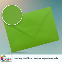 700 Briefumschläge DIN C6 Hellgrün Grün - 11,4 x 16,2 cm - Kuverts mit 80 g/m² Nassklebung spitze Klappe - Umschläge ohne Fenster - Colours-4-you