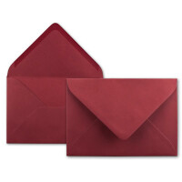 100  DIN C6 Briefumschläge Dunkelrot - 11,4 x 16,2 cm - 120 g/m² Nassklebung Brief-Hüllen ohne Fenster für Einladungen  von Ihrem Glüxx-Agent