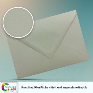 25 Briefumschläge DIN C6 Schiefergrau Grau - 11,4 x 16,2 cm - Kuverts mit 80 g/m² Nassklebung spitze Klappe - Umschläge ohne Fenster - Colours-4-you