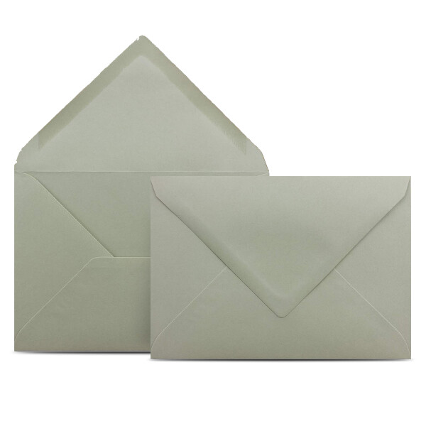 50 Briefumschläge DIN C6 Schiefergrau Grau - 11,4 x 16,2 cm - Kuverts mit 80 g/m² Nassklebung spitze Klappe - Umschläge ohne Fenster - Colours-4-you