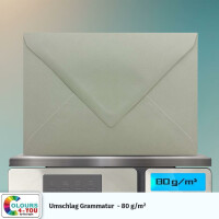 100 Briefumschläge DIN C6 Schiefergrau Grau - 11,4 x 16,2 cm - Kuverts mit 80 g/m² Nassklebung spitze Klappe - Umschläge ohne Fenster - Colours-4-you