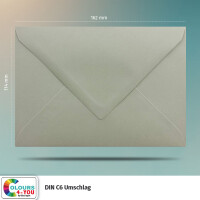200 Briefumschläge DIN C6 Schiefergrau Grau - 11,4 x 16,2 cm - Kuverts mit 80 g/m² Nassklebung spitze Klappe - Umschläge ohne Fenster - Colours-4-you