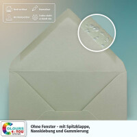 250 Briefumschläge DIN C6 Schiefergrau Grau - 11,4 x 16,2 cm - Kuverts mit 80 g/m² Nassklebung spitze Klappe - Umschläge ohne Fenster - Colours-4-you