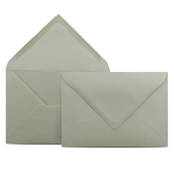 500 Briefumschläge DIN C6 Schiefergrau Grau - 11,4 x 16,2 cm - Kuverts mit 80 g/m² Nassklebung spitze Klappe - Umschläge ohne Fenster - Colours-4-you