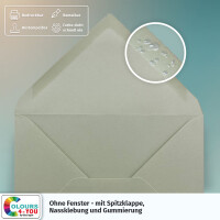 500 Briefumschläge DIN C6 Schiefergrau Grau - 11,4 x 16,2 cm - Kuverts mit 80 g/m² Nassklebung spitze Klappe - Umschläge ohne Fenster - Colours-4-you