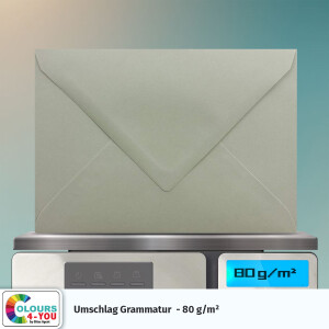 700 Briefumschläge DIN C6 Schiefergrau Grau - 11,4 x 16,2 cm - Kuverts mit 80 g/m² Nassklebung spitze Klappe - Umschläge ohne Fenster - Colours-4-you