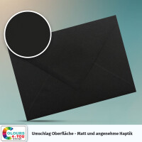 25 Briefumschläge DIN C6 Schwarz - 11,4 x 16,2 cm - Kuverts mit 80 g/m² Nassklebung spitze Klappe - Umschläge ohne Fenster - Colours-4-you