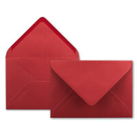 50  DIN C6 Briefumschläge Rosenrot - 11,4 x 16,2 cm - 120 g/m² Nassklebung Brief-Hüllen ohne Fenster für Einladungen  von Ihrem Glüxx-Agent