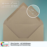300 Briefumschläge DIN C6 Taupe - 11,4 x 16,2 cm - Kuverts mit 120g/m² Nassklebung spitze Klappe - Umschläge ohne Fenster - Colours-4-you